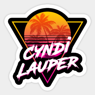 Cyndi Lauper - Proud Name Retro 80s Sunset Aesthetic Design Sticker